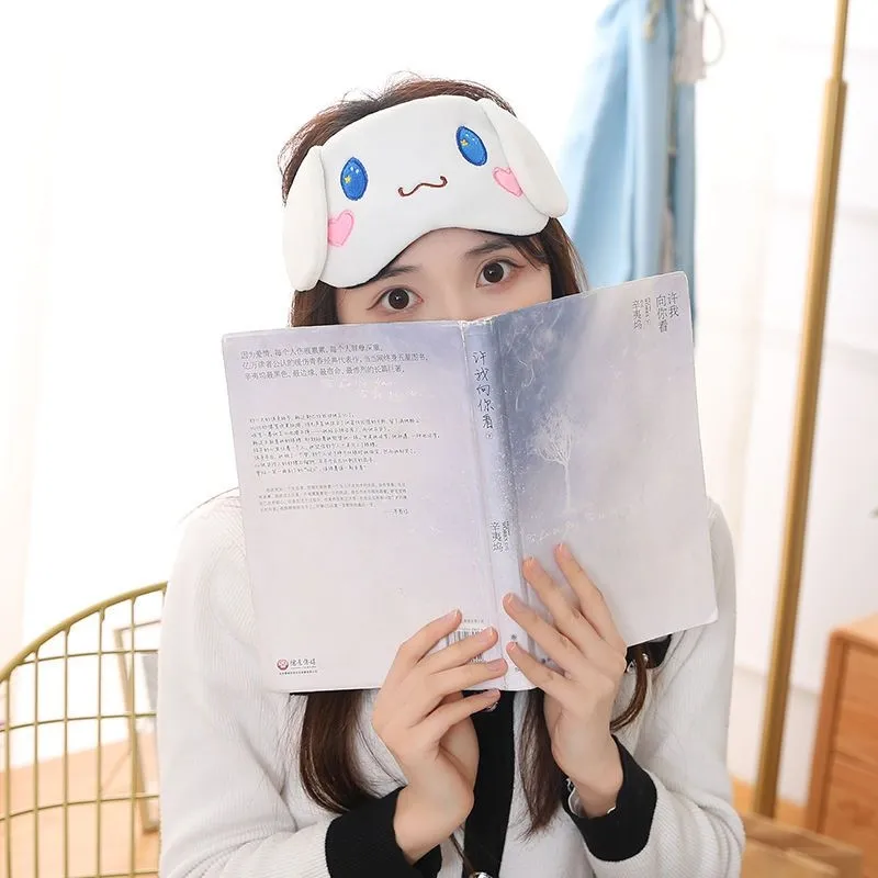 Sanrio estilo japonês cinnamoroll dormir blindfold macio pelúcia máscaras  de olho bonito anime kuromi capa de olho máscara de pelúcia eyepatch  melodia - AliExpress