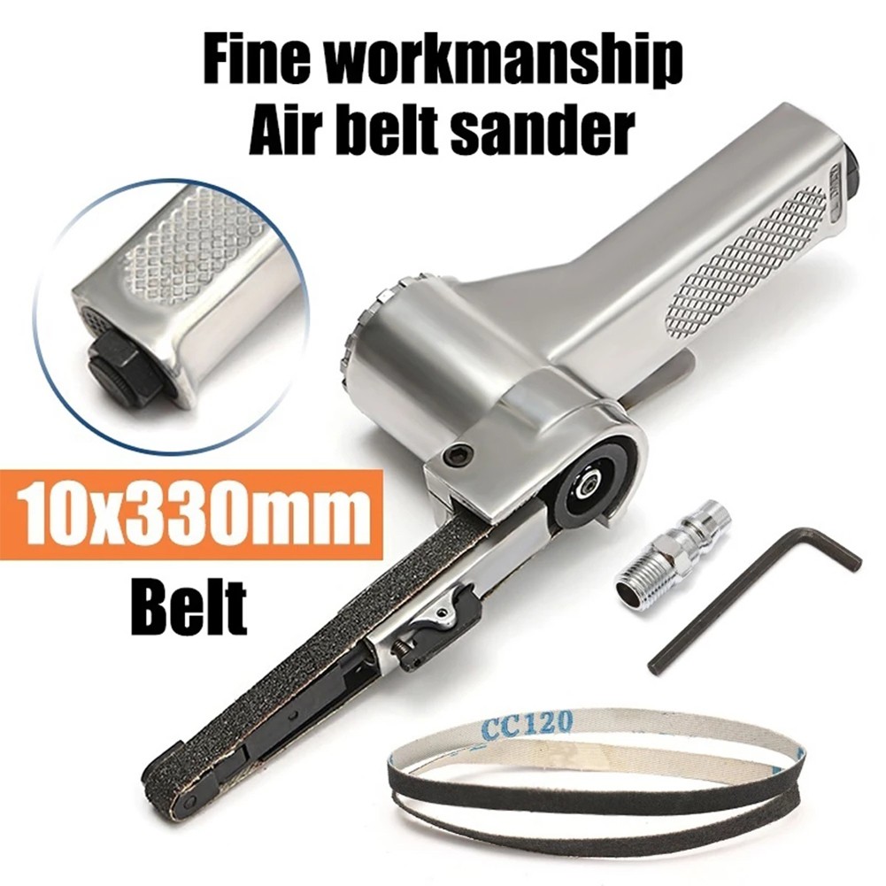 Wrench 10 x 330mm with 2pc Belts Fityle Pneumatic Air Belt Sander Connector Kit 