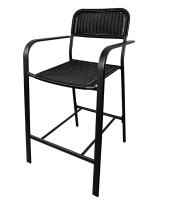 Bar stools indoor and outdoor,(maximum load capacity: 120 kg.) size 56 x 63 x 110 cm.-Black