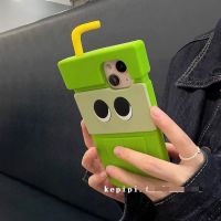 ดูดีกรณี iphone เกาหลี ins ฤดูร้อน cute expression cup เหมาะสำหรับ Apple 13ProMax mobile phone case iPhone12/11