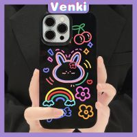 VENKI - เคสไอโฟน11 เคส iPhone Case Soft TPU Glossy Black Candy Case น่ารักกระต่ายสีสันสดใสป้องกันกล้องกันกระแทกสำหรับ iPhone 14 13 12 11 Pro Max 7 8 Plus X XR