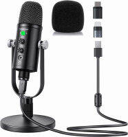 Mercase USB Condenser Microphone for Computer,Mac,Smartphone,PS4 and PS5, ASMR Mic with Noise Cancelling and Reverb, for Recording, Singing, Gaming, Podcasts, YouTube, Tiktok