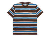 NicefeetTH - acmé de la vie SCRIPT LOGO STRIPE Short Sleeve T-Shirt (BROWN)