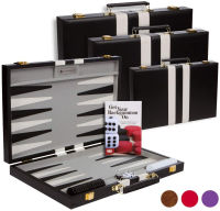 Get The Games Out Top Backgammon Set - Classic Board Game Case - Best Strategy &amp; Tip Guide - Available in Small, Medium and Large Sizes (Black, Large)