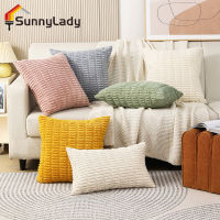 SunnyLady ปลอกหมอนผ้าลูกฟูก2ชิ้น,หมอนอิงลูกฟูกตกแต่งสีทึบ18x18inch โซฟาโซฟาเตียงนอนสำหรับห้องนั่งเล่น