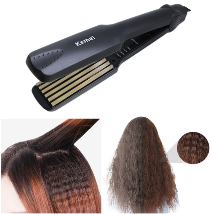 Professional Corrugated Hair Curler Ceramic Curling Iron Crimper Perm