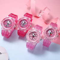 นาฬิกาเด็ก Hello Kittyสีสันสดใส เรืองแสง นาฬิกาเด็กนักเรียนหญิงนาฬิกาข้อมือ Kids Watch Girls