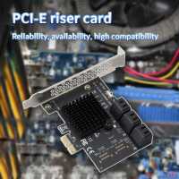 PCI-E ไป SATA3.0พอร์ต6ตัวขยายพอร์ต PCI Express อะแดปเตอร์คอมพิวเตอร์เดสก์ท็อป6Gbps ไปยัง1X