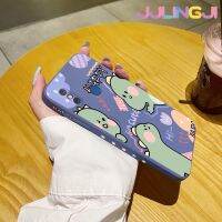 Jjlingji เคสสำหรับ Xiaomi MI 8 Pro การ์ตูนไดโนเสาร์มีความสุขน่ารักเคสมือถือนิ่มบางเคสขอบสี่เหลี่ยมด้านข้างกรอบซิลิโคนเคสป้องกันการกระแทก