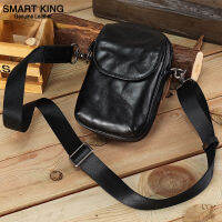 Smart King New Fashion Crossbody Bags For Men Genuine Cow Leather Casual Large Capacity Phone Bag Coin Purse Multifunction Waist Bag