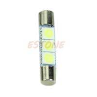 1ชิ้น3-SMD T6 5050หลอดไฟแอลอีดีสีขาวสำหรับรถยนต์กระบังแสงกระจกเงาโต๊ะเครื่องแป้งไฟฟิวส์1