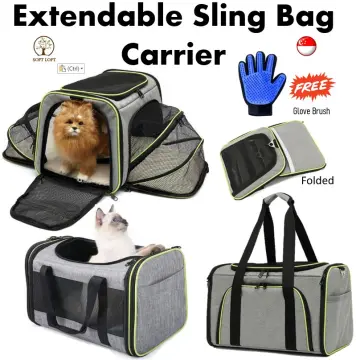 Expandable Sling Bag - Front Shoulder Pet Carrier for Small Dog