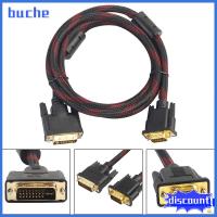 BUCHE แล็ปท็อป 1080P สายวิดีโอ สองทิศทาง สายเคเบิล DVI เป็น VGA ตัวผู้-ตัวผู้ DVI-I 24 + 5