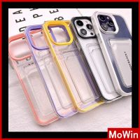 Mowin - เข้ากันได้สำหรับ เคสไอโฟน เคสไอโฟน11 สำหรับ iPhone 14 Pro Max เคสไอโฟน 3 in 1 ที่ใส่การ์ดเคสใสสีแคนดี้กันกระแทกป้องกันกล้องสีดำสีขาวสีชมพูสีม่วงเข้ากันได้สำหรับ iPhone 13 Pro สูงสุด 12 11 xr 7plus