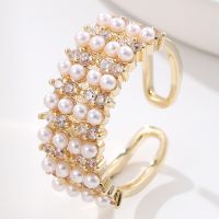 [COD] 2022 European and fashion ladies open ring copper micro-inlaid zircon pearl personalized adjustable