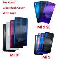 ใหม่เหมาะสำหรับ Xiaomi Mi 9 Se Mi9เคสฝาหลังกระจกประตูหลังพร้อมสติ๊กเกอร์กาวติดโลโก้