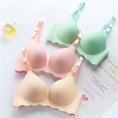 Seamless Soft Gather Adjustment Type No Wire Underwear Ladies Push Up Pure Color Lingerie Female lette Comfort Plus Size