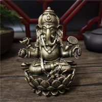 Bronze Color Lord Ganesha Buddha Statue Ornaments Resin Elephant God Sculpture Figurines Home Decoration Big Buddha Statues