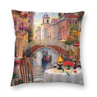 Venice Scenery Square Pillow Case Cushions for Sofa Landscape Custom Cushion Covers Nails  Screws Fasteners