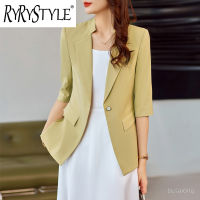 RYRYSTYLE 2023ใหม่กางเกงสูทมืออาชีพแขนยาวปานกลางสำหรับผู้หญิงเสื้อสูท8938สำหรับสัมภาษณ์