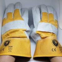 ถุงมือหนังนิรภัย USS-TH Competitive price full palm safety cow spilt leather working gloves EN388 : 3132