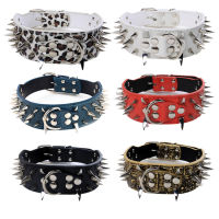 Bully Dog Dog Collar Wolf Tooth Fashion Leather Dog Collar Medium and Large Dog Adjustable Spike Dog Collar Accessories