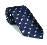 Giorgio Del Sarto Elephant Silk Necktie Blue with Silver Elephant Fabric Texture เนคไทช้างสีฟ้ามีเท็กเจอร์