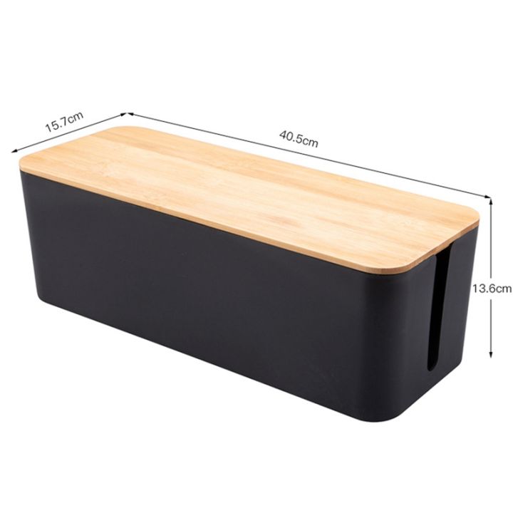 socket-storage-box-dustproof-high-quality-imitation-teak-cover-cable-manager-computer-hub-plug-in-storage-box-2pc