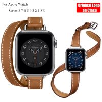 Strap for Apple Watch Band 8 7 6 5 4 3 2 SE Genuine Leather Pulseira Bracelet Apple Watch Strap 45mm 41mm 44 40 42 38 for iWatch