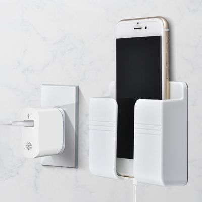 1PC Punch Free Wall Mounted Organizer Storage Box TV Remote Control Mounted Mobile Phone Plug Charging Holder Electrical Connectors