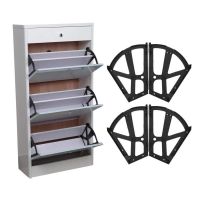 (cerci household goods)4Pcs Home รองเท้าลิ้นชักตู้บานพับรองเท้า RackPlate กรอบ Turning Rack ThickenedFurniture บานพับอุปกรณ์เสริม