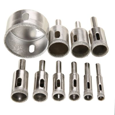 HH-DDPJHigh Quality 10pcs Diamond Coated Hole Saw Drill Bit Set Cutter 8-50mm For Tile Ceramic Marble Glass