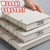 ✗☌ﺴ 120Pages Spiral Sketchbook 160GSM Retro Notebook Linen Hardcover Refillable for Art Drawing Stationery School Supplies