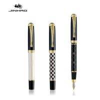 Luxury Venice Fountain pen Check pattern Spiral white Gold cupid Fine nib Jinhao 500 Office signature School supplies A6489  Pens