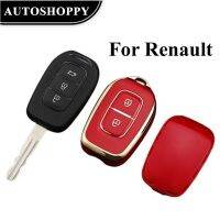 shangdjh Golden-edged TPU Remote Key Case Cover Shell For Renault Duster Sandero Logan Clio Captur Laguna Scen 2 Buttons Accessories