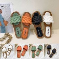 [A alamode]ใหม่ในร่มรองเท้าแตะทอผู้หญิงรองเท้าแตะหญิงชายหาดกลางแจ้งแบน Flop Ytmtloy Zapatillas Mujer Casa