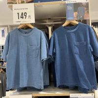 Uniqlo Hong Kong เสื้อยืดลำลองสะพายไหล่ขนาดใหญ่แขนสั้น,446907เสื้อผ้าสำหรับบุรุษ/สตรี2022ฤดูร้อน