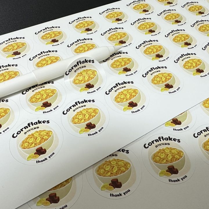 สติกเกอร์คอร์นเฟลก-ปรับใหม่-รสชาติต่างๆ-cornflakes-ฉลากสินค้า-สำเร็จรูป-s33