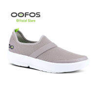 OOFOS WOMENS OOMG LOW White/Gray - รองเท้าแตะเพื่อสุขภาพ นุ่มสบายเท้าด้วยวัสดุอูโฟม บอกลาปัญหาสุขภาพเท้า