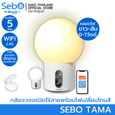 SebO Tama กล้องวงจรปิดไร้สาย พร้อมหลอดไฟเปลี่ยนโทนสีได้ Smart AI CCTV with Smart AI Decoration Light