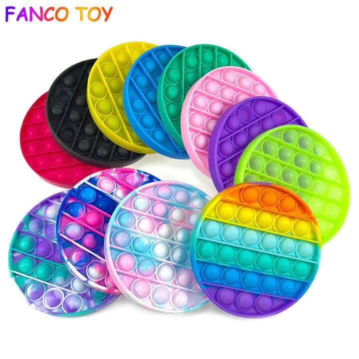 Hand Push Bubble pop it fidget toy circle pink Autism Needs Squishy ...