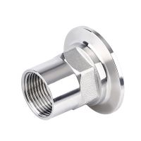 1/2 3/4 1 1-1/4 1-1/2 2 (DN15-DN50) SS304 Stainless Steel Sanitary Female Thread Hex Ferrule Pipe Fitting Tri Clamp Type