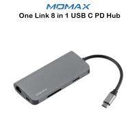 Momax One Link 8 in 1 USB C PD Hub อุปกรณ์เชื่อมต่อเกรดพรีเมี่ยม สำหรับ Macbook Air 13/ Laptop(ของแท้100%)