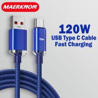 120W USB Cable For Samsung S22 S21 S20 Xiaomi 12 11 10 Huawei P50 P40 USB C Charger Data Cord 6A Fast Charging USB Type C Cable