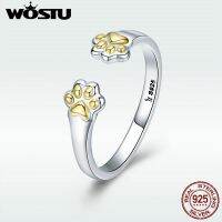 [Xixi ornaments] WOSTU รูปสัตว์100แหวนแมวสุนัขอุ้งเท้า925เงินสเตอร์ลิงสำหรับผู้หญิง DXR430ของขวัญเครื่องเพชรพลอยมีแบรนด์น่ารักสำหรับงานเลี้ยงวันเกิดวันเกิด