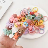 ♗○ 10pcs Flower Bow Baby Girl Headband Elastic Hair Bands Kids Ponytail Holder Hair Tie Rubber Bands for Weaving Hair Accessories