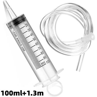 【CC】 100ml Large Capacity Syringe Reusable Measuring With Tube Feeding Ink Pumping Enema Glue Hydroponics