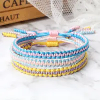 Fashion Handmade Woven Thread Wrap Bracelet Simple Rope Knot Bracelet Macrame Bracelet for Men Women Girlfriends Gift Jewelry