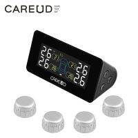 【LZ】☬❀☞  CAREUD-Sistema Solar Car Wireless Tire Monitoring Pressão 4 sensores internos e externos display LCD dados de medição precisos