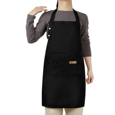 Apron Kitchen Double Pocket Thickened Stain Resistant Apron Adjustable Apron Use for Baking Cooking Barbecue Apron for Men Woman Aprons